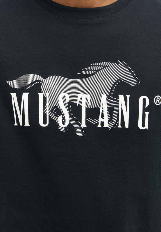 MUSTANG AUSTIN MĘSKI T-SHIRT KOSZULKA NADRUK BLACK 1014928 4142