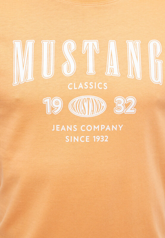 MUSTANG AUSTIN MĘSKI T-SHIRT KOSZULKA NADRUK TANGERINE 1014938 7036