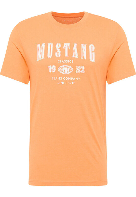 MUSTANG AUSTIN MĘSKI T-SHIRT KOSZULKA NADRUK TANGERINE 1014938 7036