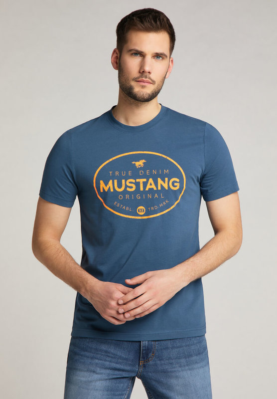 MUSTANG Alex C Print  MĘSKI T-SHIRT NADRUK LOGO 1010676 5229