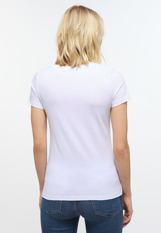 MUSTANG Alina C Logo Tee Damski T-shirt Koszulka General White 1013222 20451