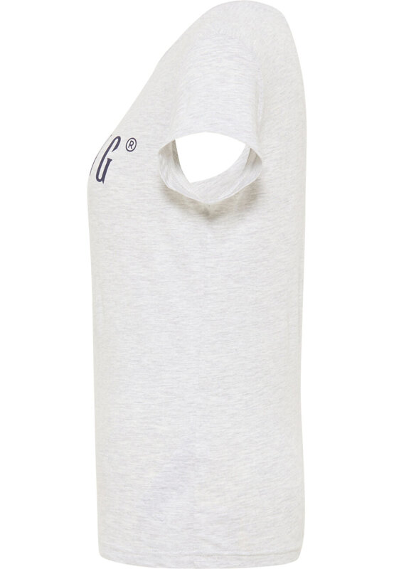 MUSTANG Alina C Logo Tee Damski T-shirt Koszulka Light Grey Melange 1013222 4141