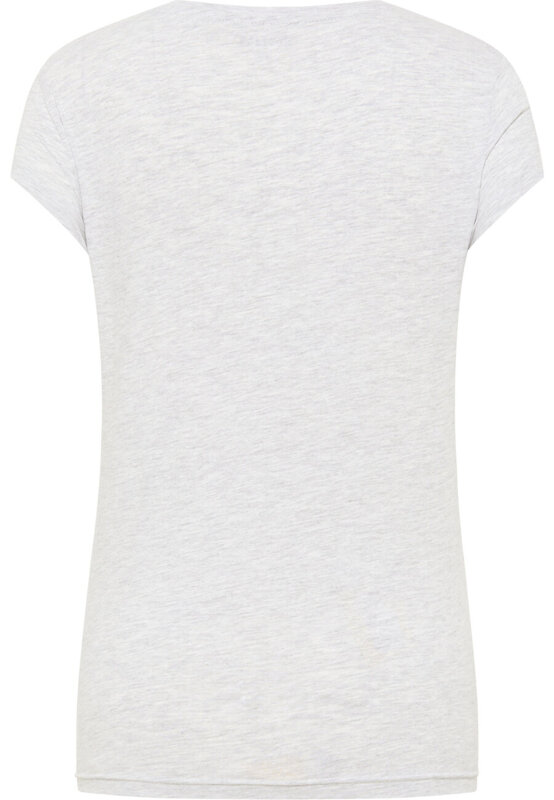 MUSTANG Alina C Logo Tee Damski T-shirt Koszulka Light Grey Melange 1013222 4141
