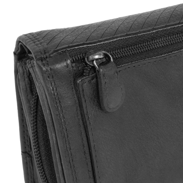 MUSTANG Brasilia Wallet Flap Opening Medium UNIWERSALNY SKÓRZANY PORTFEL PREMIUM POJEMNY NA KARTY SKÓRA BLACK 06.106200