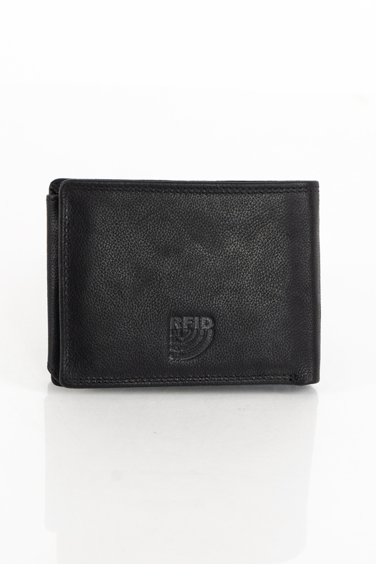 MUSTANG DENIMO WALLET MĘSKI PORTFEL SKÓRZANY POJEMNY KARTY BLACK