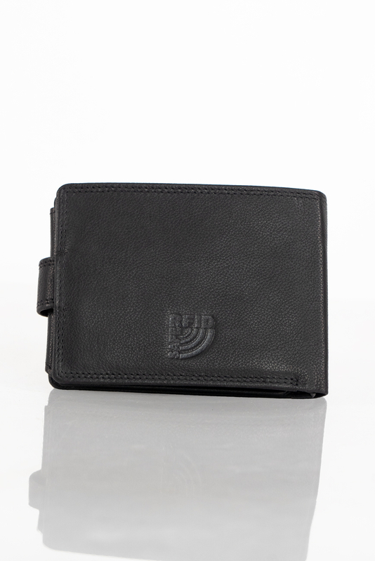 MUSTANG DENIMO WALLET MĘSKI PORTFEL SKÓRZANY POJEMNY NA KARTY PREMIUM BLACK RFID