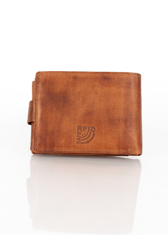 MUSTANG Denimo Wallet Side Opening With Button SKÓRZANY PORTFEL POJEMNY MA KARTY PREMIUM RFID