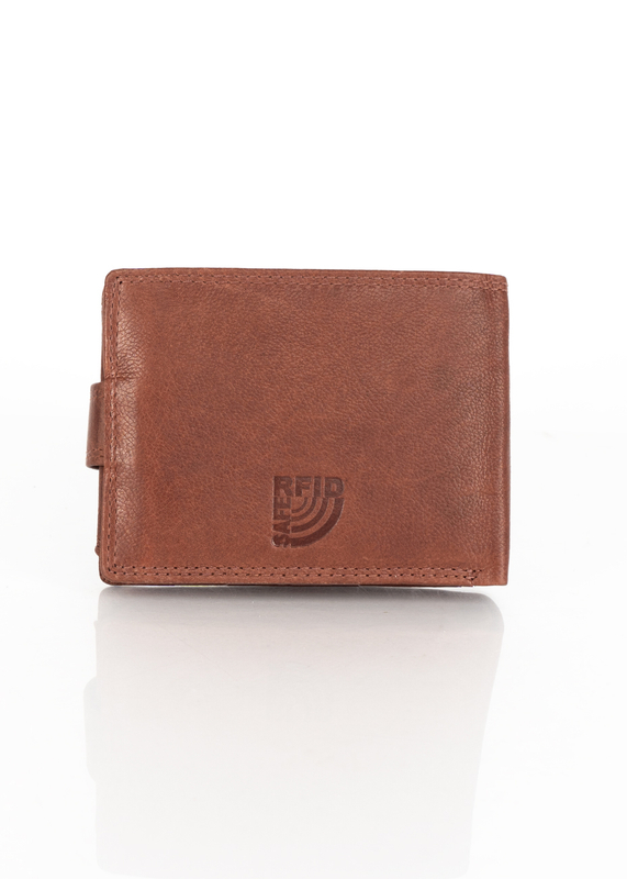 MUSTANG Denimo Wallet Side Opening With Button SKÓRZANY PORTFEL POJEMNY NA KARTY PREMIUM RFID