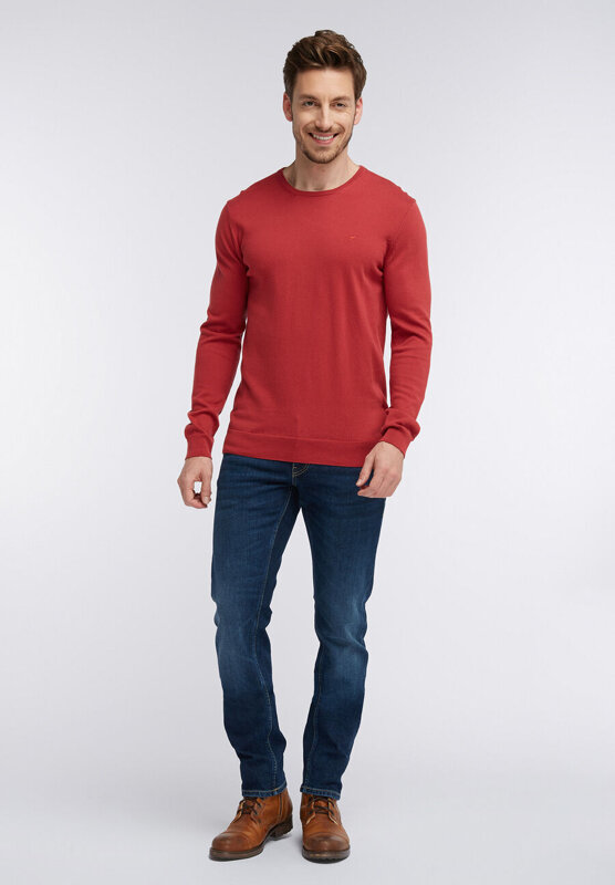 MUSTANG EMIL C BASIC JUMPER MĘSKI SWETER DENIM RED 1005879 7146