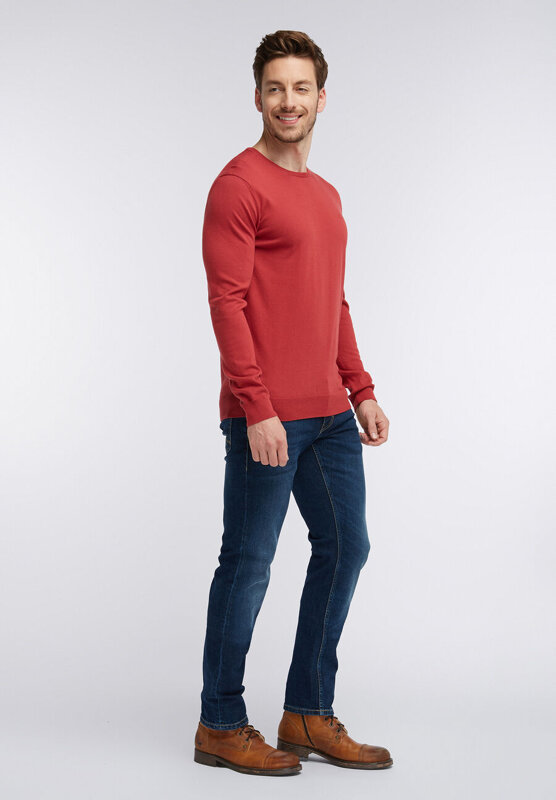 MUSTANG EMIL C BASIC JUMPER MĘSKI SWETER DENIM RED 1005879 7146