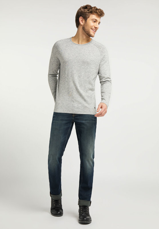 MUSTANG Emil C Raglan Light MĘSKI SWETER GREY MELANGE 1008630 4141