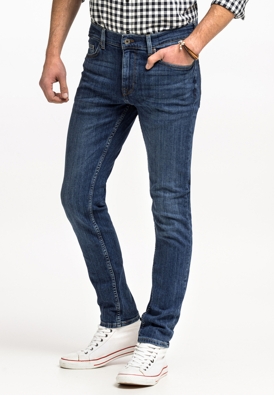 MUSTANG FRISCO SKINNY MĘSKIE SPODNIE JEANSOWE JEANSY DŻINSY DENIM BLUE 1015049 5000 883