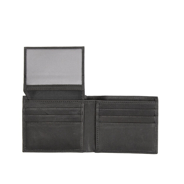 MUSTANG Livorno Wallet Top Opening UNIWERSALNY SKÓRZANY PORTFEL PREMIUM POJEMNY NA KARTY SKÓRA BLACK 06.102900