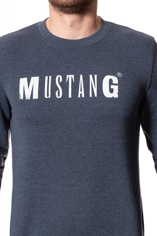 MUSTANG Logo Sweatshirt Blue Nights Melange 1007290 5370