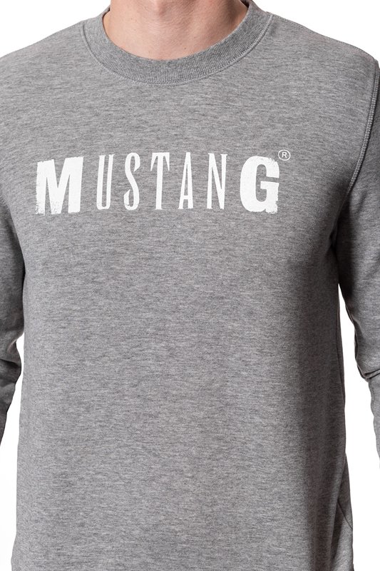 MUSTANG Logo Sweatshirt MID GREY MELANGE 1007290 4140