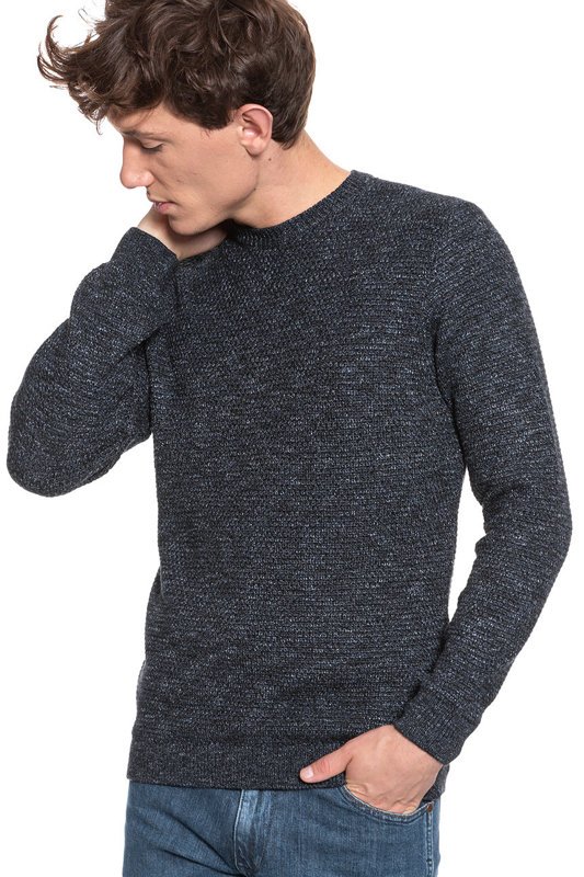 MUSTANG Muline Jumper MĘSKI SWETER KLASYCZNY DARK SAPPHIRE 1006554 4136