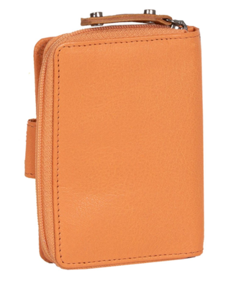 MUSTANG SEATTLE WALLET DAMSKI SKÓRZANY PORTFEL PREMIUM POJEMNY NA KARTY SKÓRA ORANGE 06.104209