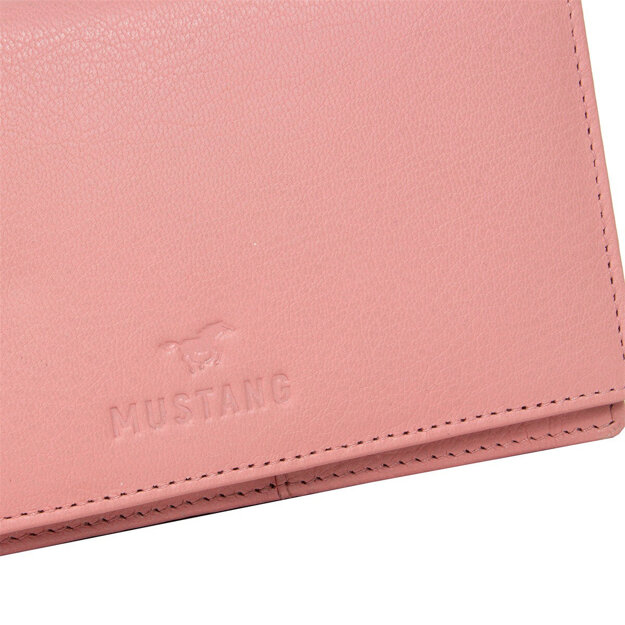 MUSTANG Seattle Long Wallet Top Opening Flap DAMSKI SKÓRZANY PORTFEL PREMIUM POJEMNY NA KARTY SKÓRA PINK 06.104313