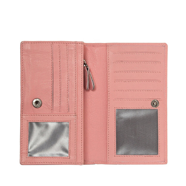 MUSTANG Seattle Long Wallet Top Opening Flap DAMSKI SKÓRZANY PORTFEL PREMIUM POJEMNY NA KARTY SKÓRA PINK 06.104313