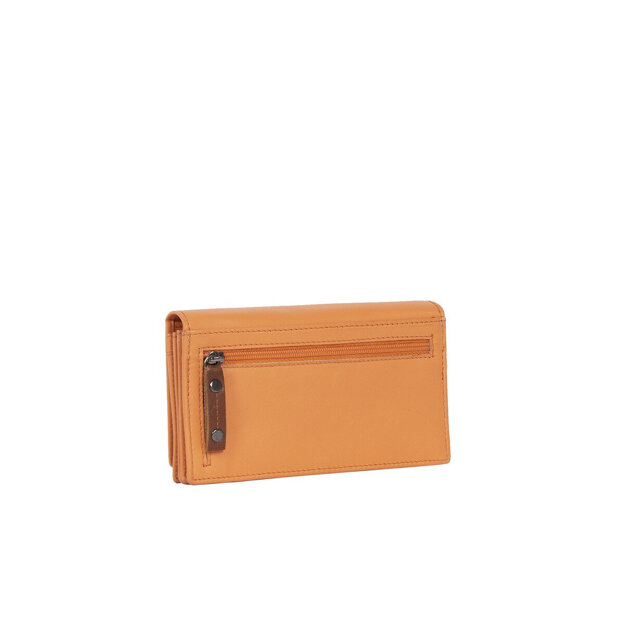 MUSTANG Seattle Long Wallet Top Opening Flap UNIWERSALNY SKÓRZANY PORTFEL PREMIUM POJEMNY NA KARTY SKÓRA ORANGE 06.104309