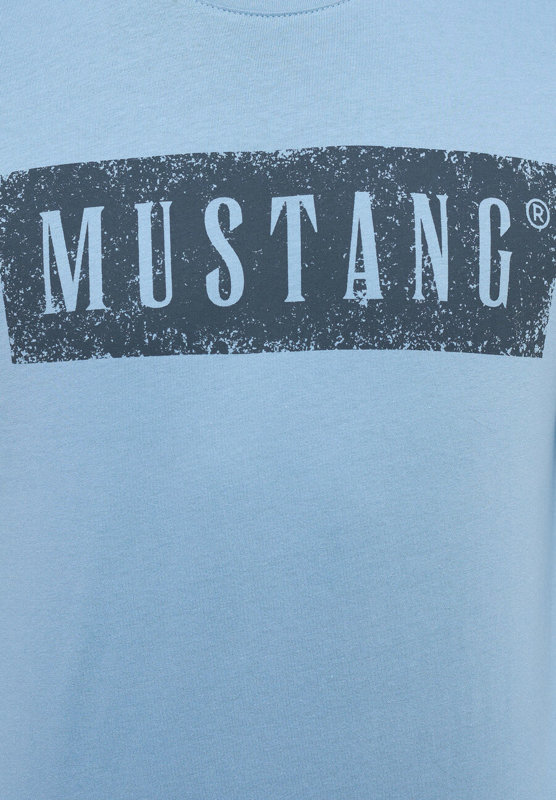 MUSTANG Style Adrian C Print MĘSKA KOSZULKA DŁUGI RĘKAW Faded Denim 1013540 5124