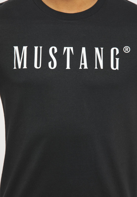 MUSTANG Style Alex C LOGO Tee MĘSKI T-SHIRT KOSZULKA NADRUK Black 1013221 4142