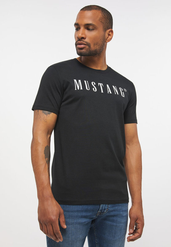 MUSTANG Style Alex C LOGO Tee MĘSKI T-SHIRT KOSZULKA NADRUK Black 1013221 4142