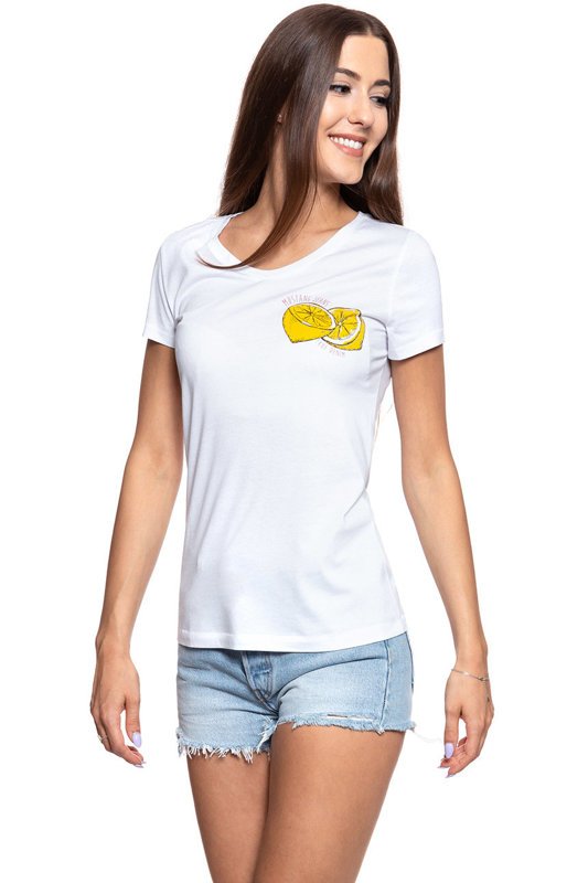 MUSTANG T SHIRT DAMSKI Alexia V Print General White 1009388 2045