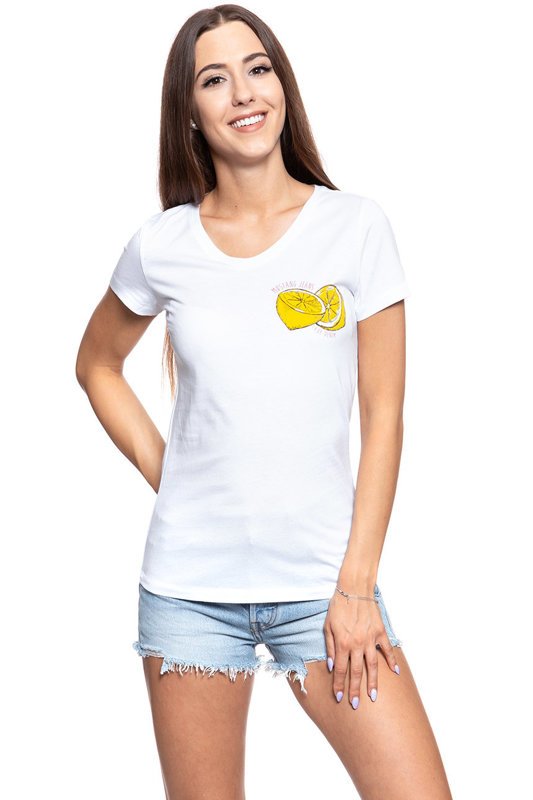 MUSTANG T SHIRT DAMSKI Alexia V Print General White 1009388 2045