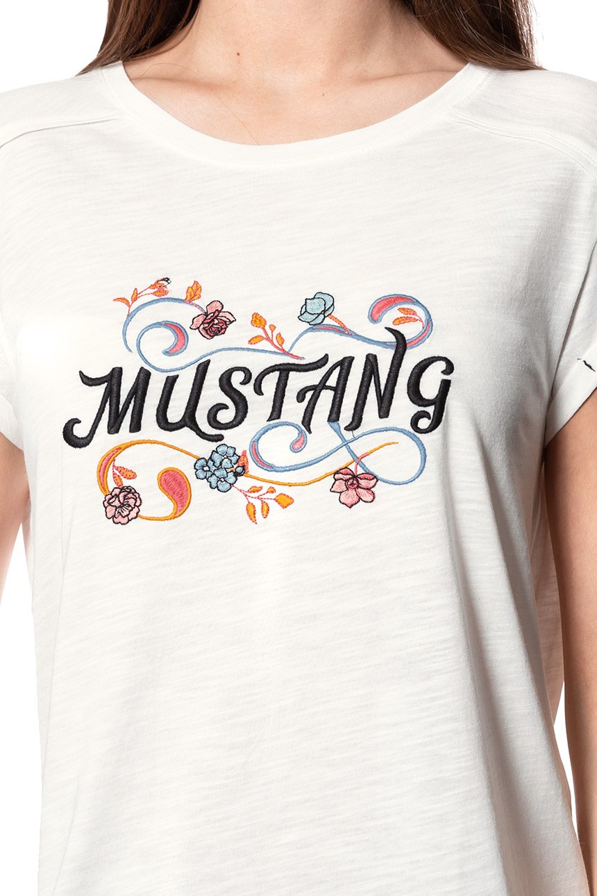 MUSTANG T SHIRT DAMSKI Audrey C Embro CLOUD DANCER 1007921 2020