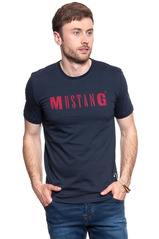 MUSTANG T SHIRT LOGO Tee BLUE NIGHTS 1005454 4085