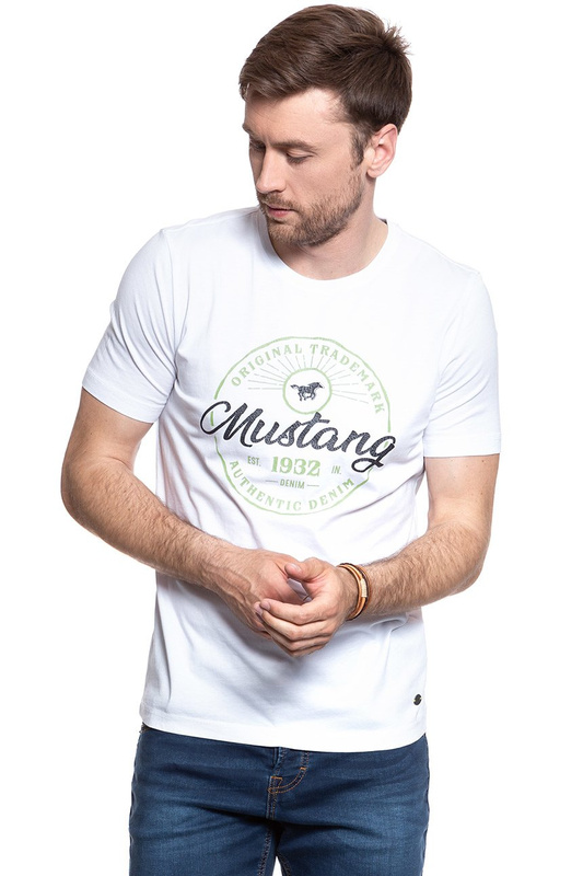 MUSTANG T SHIRT Logo Crack Tee general White 1007613 2045