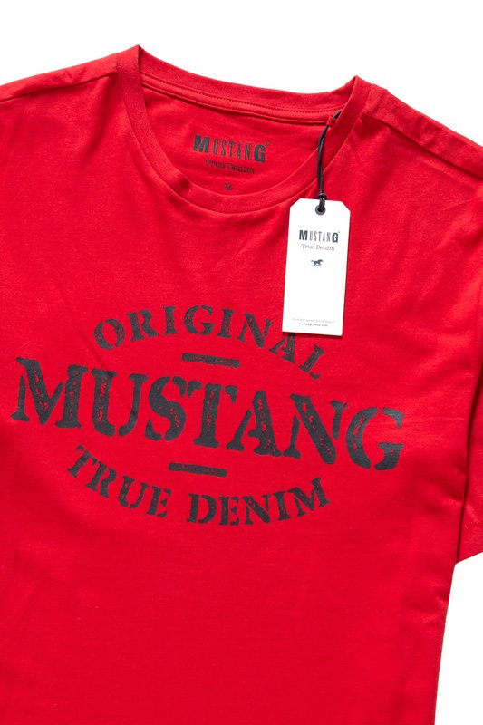 MUSTANG T SHIRT Printed Tee POMPEIAN RED 1008306 7127