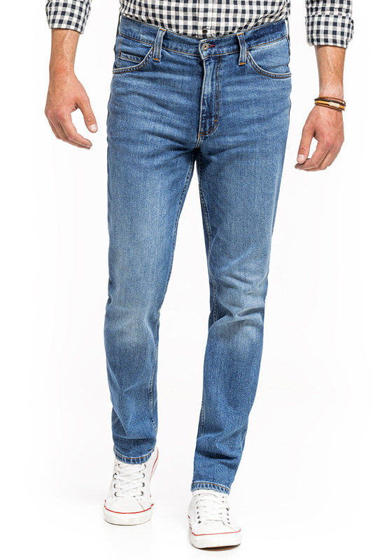 MUSTANG TRAMPER TAPERED MĘSKIE SPODNIE JEANSOWE JEANSY DENIM BLUE 1014043 5000 682