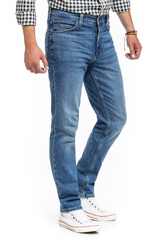 MUSTANG TRAMPER TAPERED MĘSKIE SPODNIE JEANSOWE JEANSY DENIM BLUE 1014043 5000 682