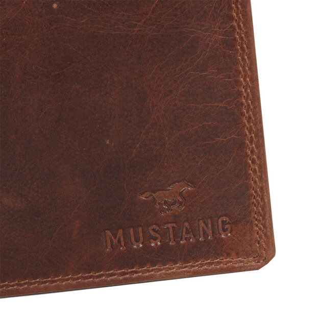 MUSTANG UDINE WALLET MĘSKI SKÓRZANY PORTFEL PREMIUM POJEMNY NA KARTY SKÓRA 06.101801 BROWN