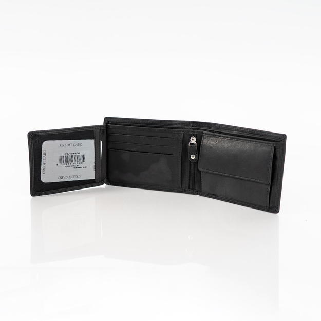 MUSTANG UDINE WALLET MĘSKI SKÓRZANY PORTFEL PREMIUM POJEMNY NA KARTY SKÓRA BLACK 06.101900