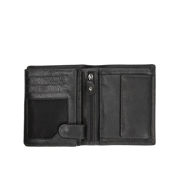 MUSTANG UDINE WALLET UNIWERSALNY SKÓRZANY PORTFEL PREMIUM POJEMNY NA KARTY SKÓRA BLACK 06.102000