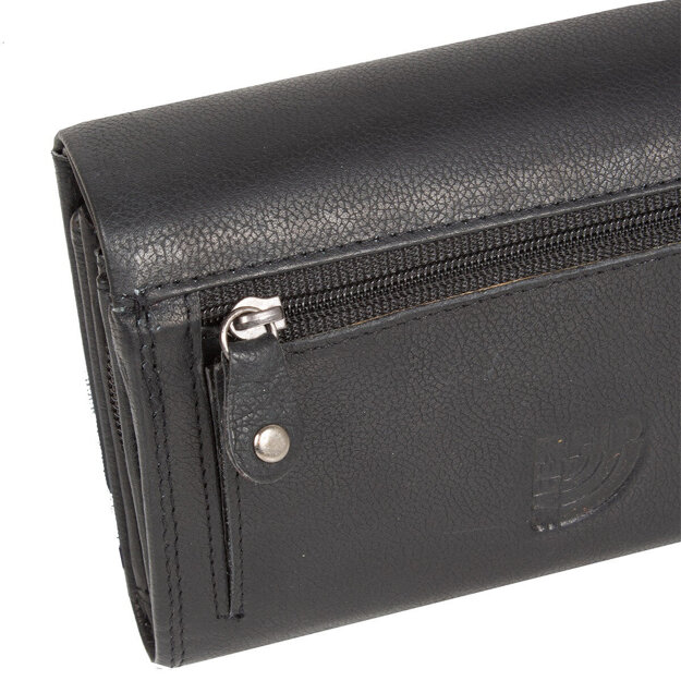 MUSTANG UDINE WALLET UNIWERSALNY SKÓRZANY PORTFEL PREMIUM POJEMNY NA KARTY SKÓRA BLACK 06.102400