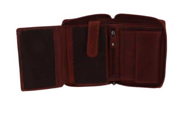 MUSTANG UDINE WALLET UNIWERSALNY SKÓRZANY PORTFEL PREMIUM POJEMNY NA KARTY SKÓRA BROWN 06.102101