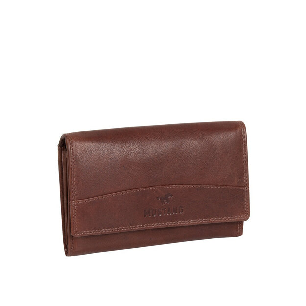 MUSTANG UDINE WALLET UNIWERSALNY SKÓRZANY PORTFEL PREMIUM POJEMNY NA KARTY SKÓRA BROWN 06.102301