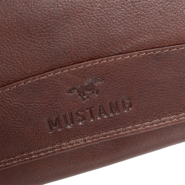 MUSTANG UDINE WALLET UNIWERSALNY SKÓRZANY PORTFEL PREMIUM POJEMNY NA KARTY SKÓRA BROWN 06.102301