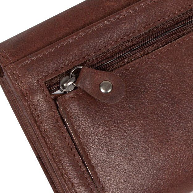 MUSTANG UDINE WALLET UNIWERSALNY SKÓRZANY PORTFEL PREMIUM POJEMNY NA KARTY SKÓRA BROWN 06.102301