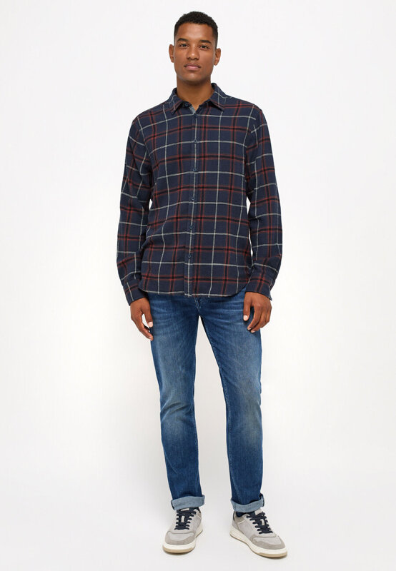 Męska Koszula MUSTANG Clemens Blue Flannel Big Check Blue 1014496 12513