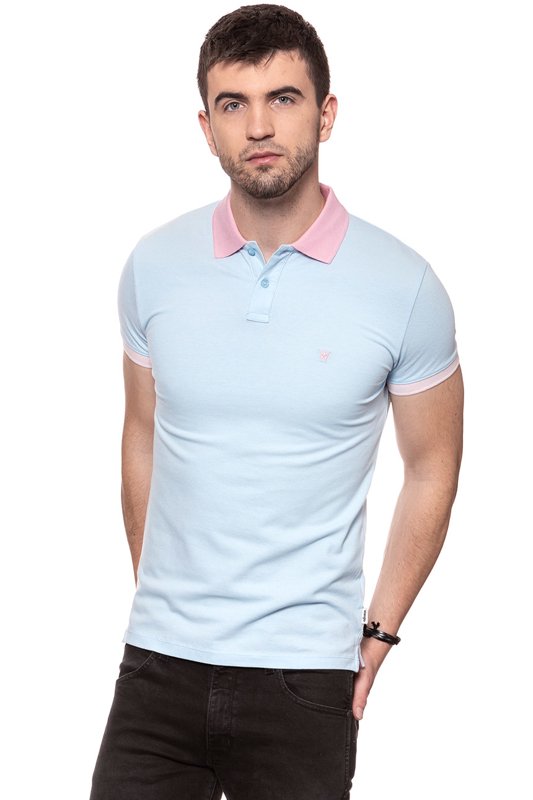 POLO WRANGLER CONTRAST POLO  LIGHT BLUE W7B59K480