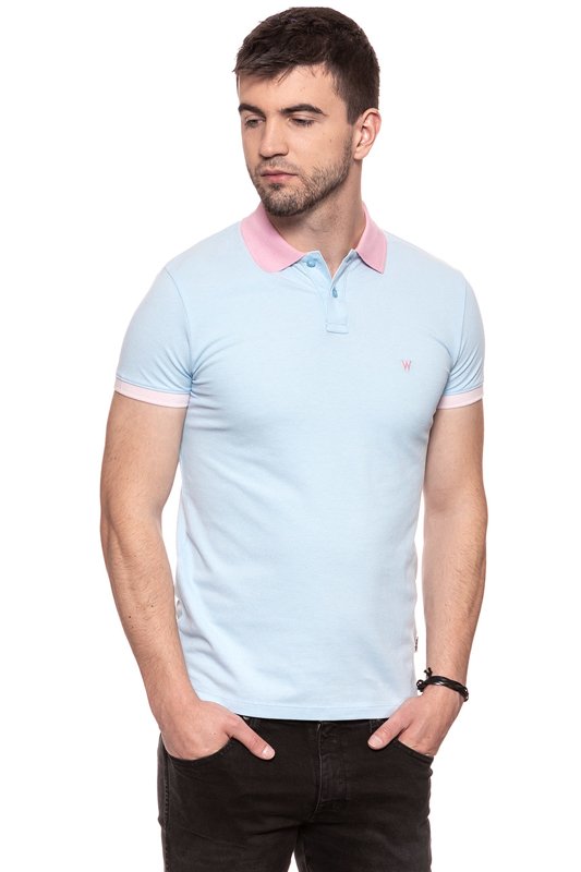 POLO WRANGLER CONTRAST POLO  LIGHT BLUE W7B59K480