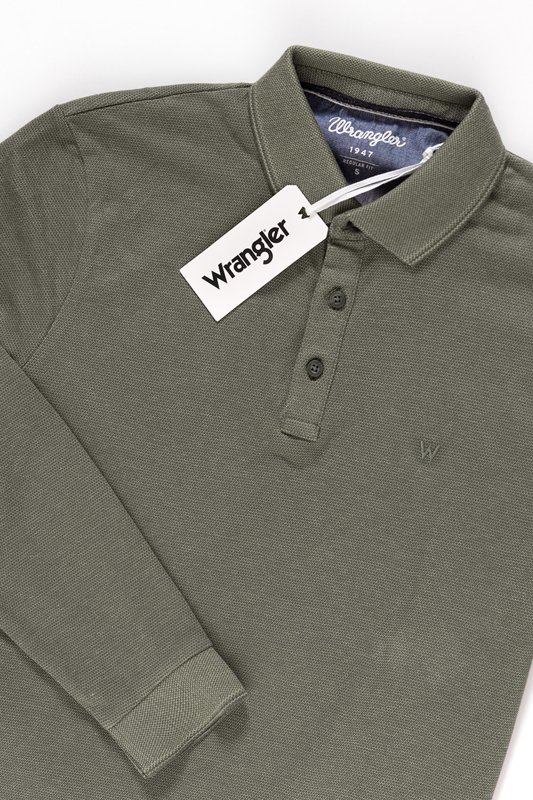 POLO WRANGLER LS REFINED POLO DUSTY OLIVE W7993FH45
