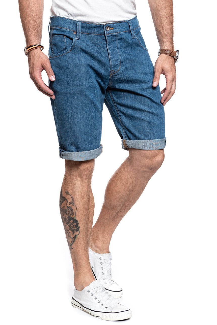 SPODENKI MUSTANG 5 Pocket Short DENIM BLUE 1007373 5000 310