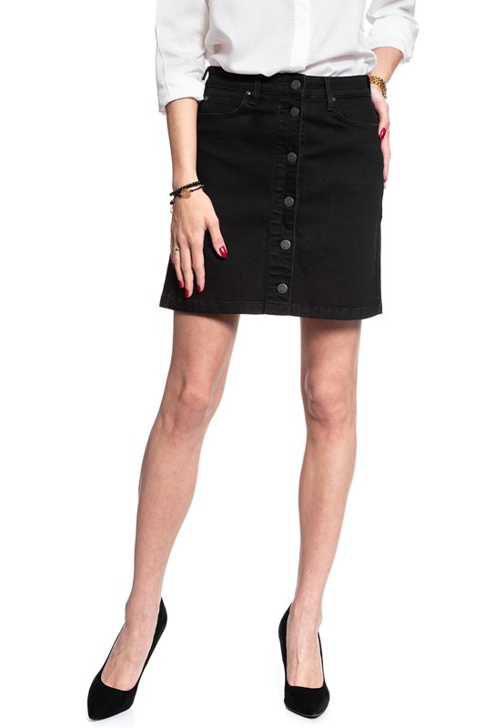 SPÓDNICA JEANSOWA LEE A LINE SKIRT MOTO BLACK L38NIZLG