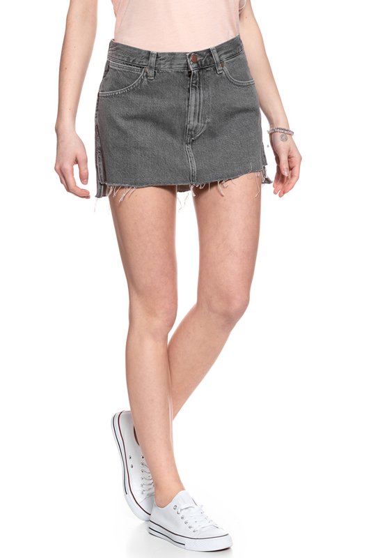 SPÓDNICA JEANSOWA WRANGLER RETRO SKIRT GREY MULES W241RJ24R